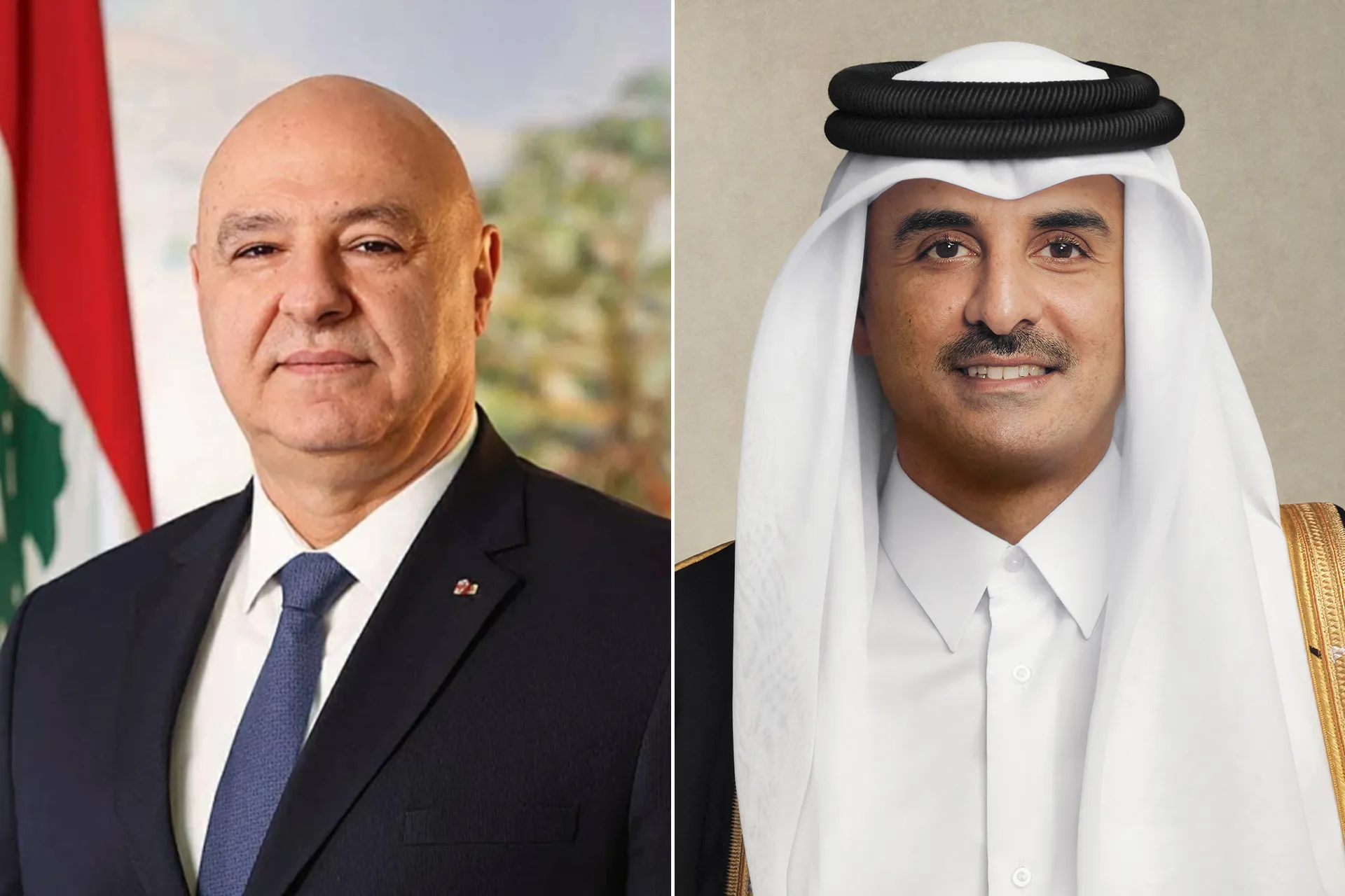 أمير قطر يتلقى اتصالا من رئيس لبنان