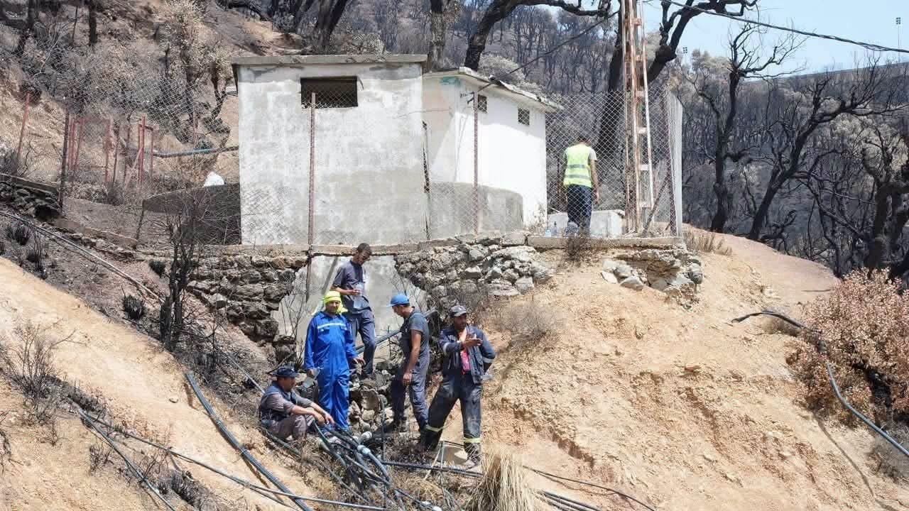  تقدم كبير في أشغال إصلاح شبكات مياه الشرب المتضررة من الحرائق
