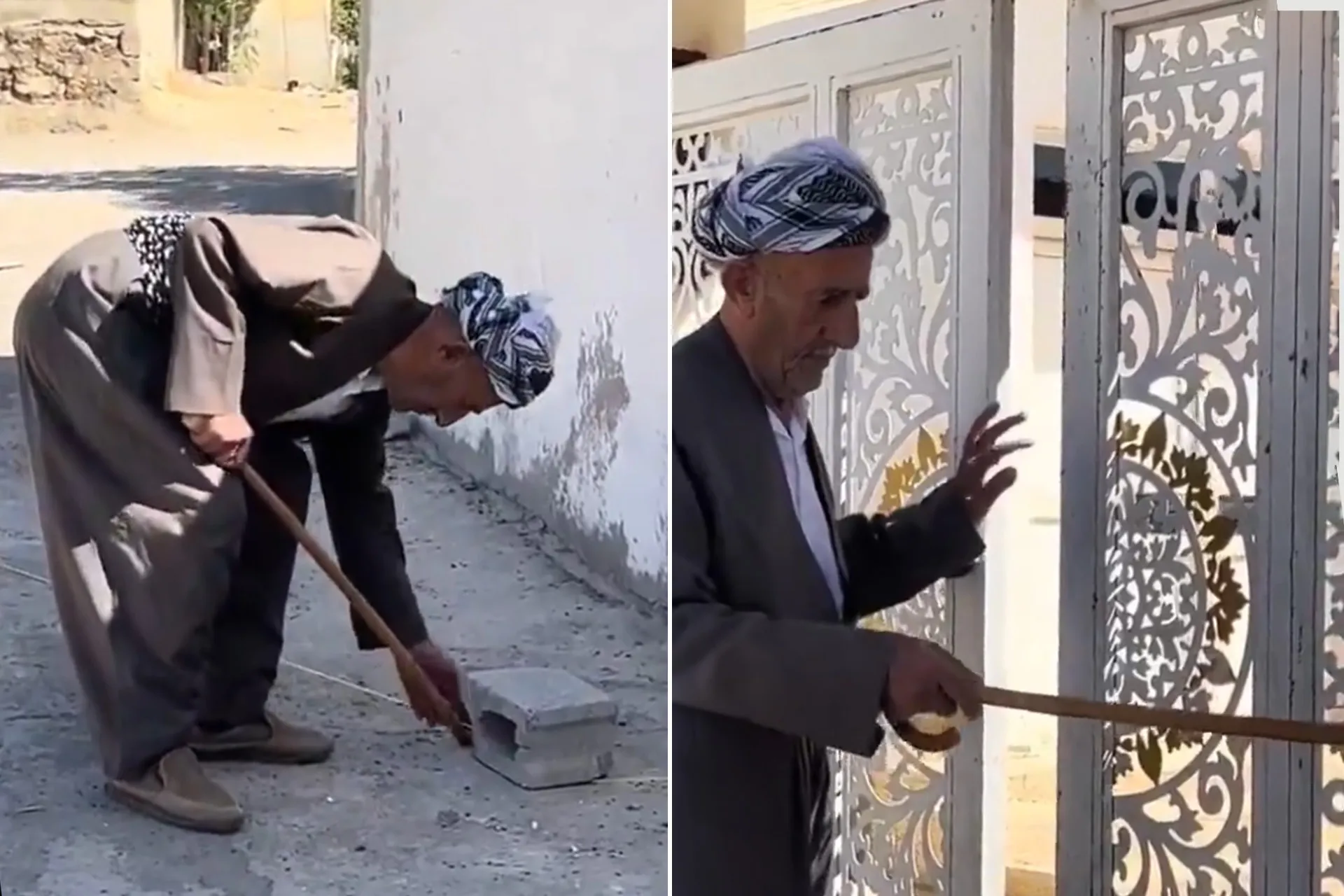 فقد بصره.. ما قصة الخيط الذي يقود مسنا كرديا إلى المسجد؟