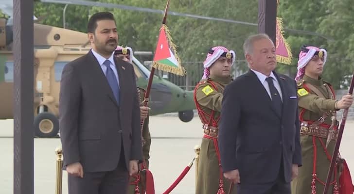الملك يستقبل رئيس الوزراء العراقي علي الزيدي